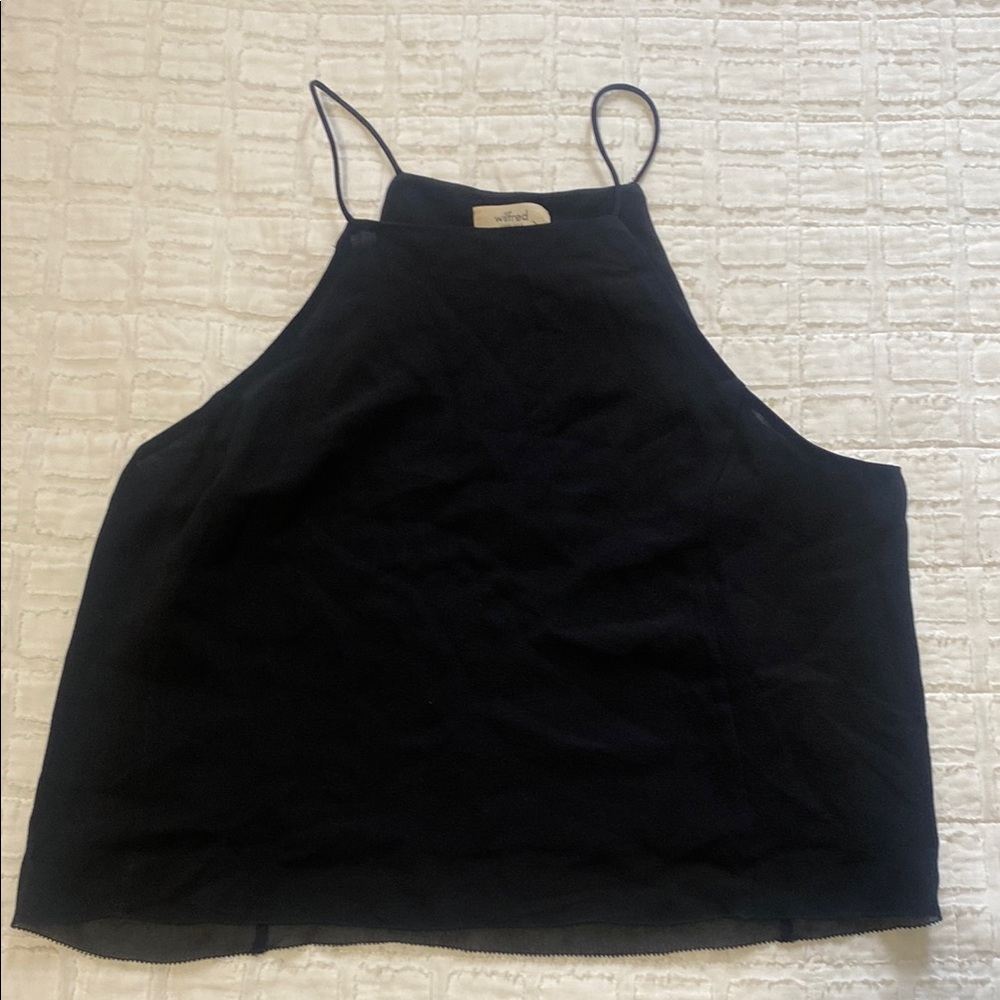 Aritzia/Wilfred Black Silk Halter Top